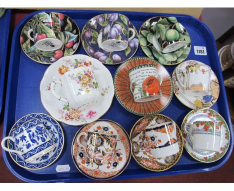 Wedgwood, Royal Crown Derby, Doulton, Grafton, Limoges, Aynsley coffee cups and saucers (10):- One Tray.