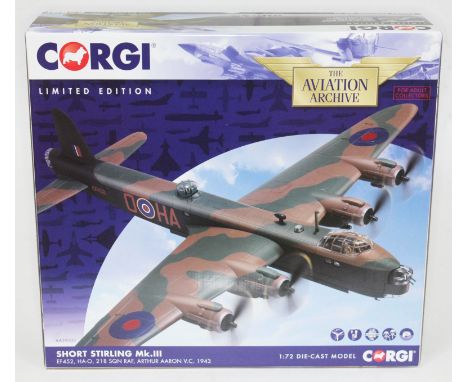 Corgi The Aviation Archive Short Stirling Mk.III EF452, HA-O, 218 SQN RAF, Arthur Aaron V.C. 1943, AA39503, 1:72 scale die-ca