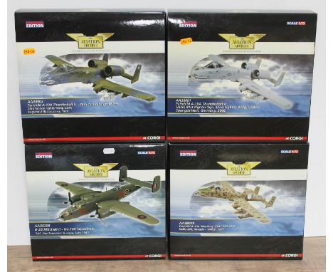 4x Corgi The Aviation Archive limited edition 1:72 scale die-cast models comprising Fairchild A-10A Thunderbolt II USAF, 81st