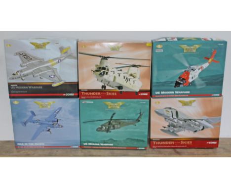 6x Corgi The Aviation Archive 1:72 scale die-cast models comprising US Modern Warfare Skirsky HH-60 Jayhawk, U.S. Coast Guard