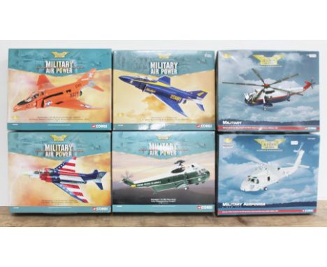 6x Corgi The Aviation Archive Military Air Power 1:72 scale die-cast models comprising: McDonnell QF-4B Phantom Drone, 148365