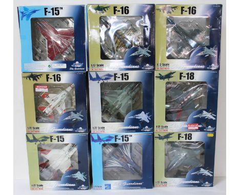 9x Witty Wings Sky Guardians 1:72 scale die-cast model military aeroplanes. UK P&amp;P £15+VAT 