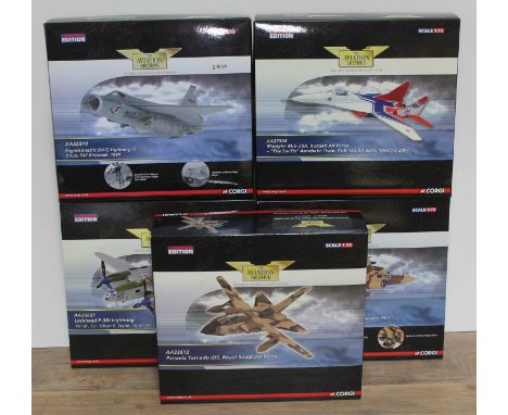 5x Corgi The Aviation Archive limited edition 1:72 scale die-cast models comprising Buccaneer S. Mk.2B. RAF 208 Sqn "Exercise