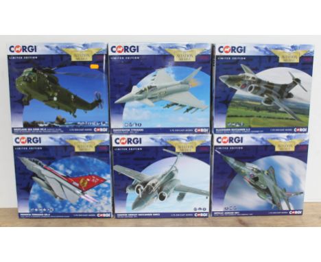 6x Corgi The Aviation Archive limited edition 1:72 scale die-cast models comprising Haker Siuddley Buccaneer SMK2 AA34111, We