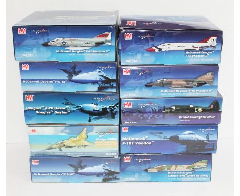 10x Hobby Master Air Power Series 1:72 scale die-cast model military aircraft, model numbers prefixed 'HA' comprising: 1910, 