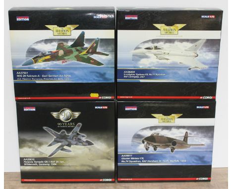 4x Corgi The Aviation Archive limited edition 1:72 scale die-cast models comprising Mig 29 Fulcrum-A - East German Air Force,