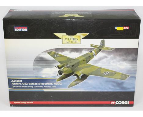 Corgi The Aviation Archive Junkers JU52/3MG5E (Floatplane) P5+JD, Operation Weserubung, Luftwaffe, Norway 1940, AA36901, 1:21