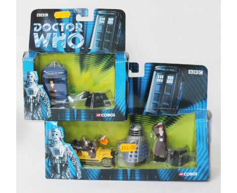 2x Corgi Doctor Who model sets TY96102 Tardis &amp; K-9 and TY96201 Bessie, DR. Who Dalek &amp; K-9. UK P&amp;P £5+VAT 