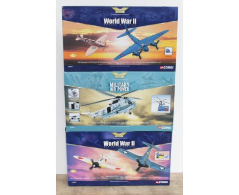 3x Corgi The Aviation Archive 1:72 scale die-cast models comprising World War II War in the Pacific Guadalcanal Two Piece Set