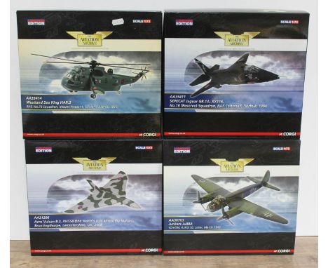 4x Corgi The Aviation Archive limited edition 1:72 scale die-cast models comprising Sepecat Jaguar GR.1A, XX116, No.16 (Reser