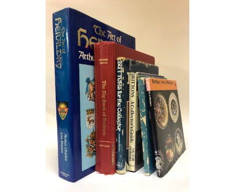 Buttons - reference books, comprising - Hughes(E) and Lester(M), The Big Book Of Buttons 1993, red cloth, spine split, pictur