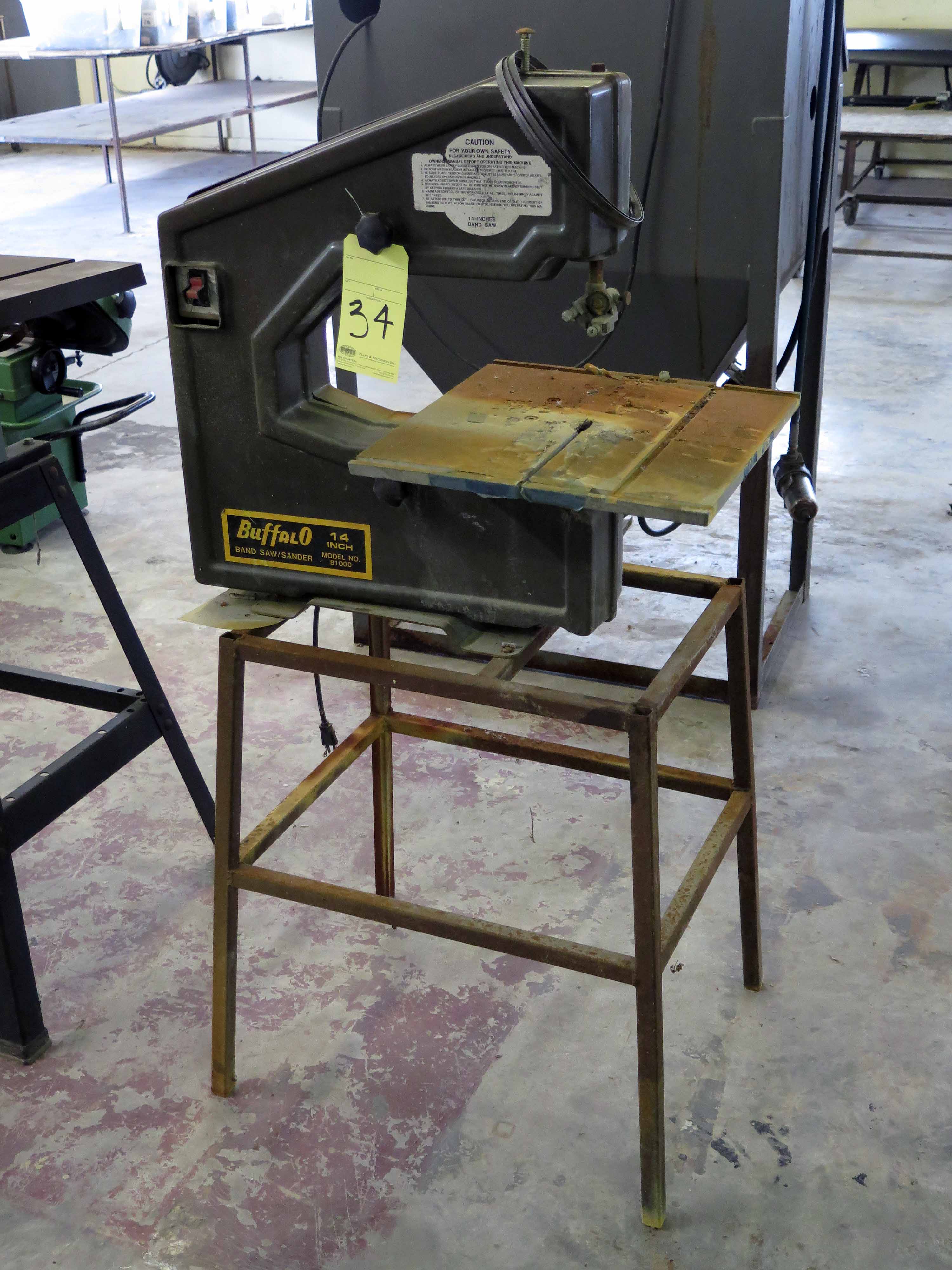 BANDSAW/SANDER, BUFFALO 14", Mdl. 81000, on stand