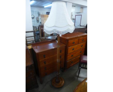 An oak standard lamp 