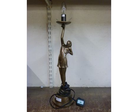 An Art Deco style figural female table lamp 