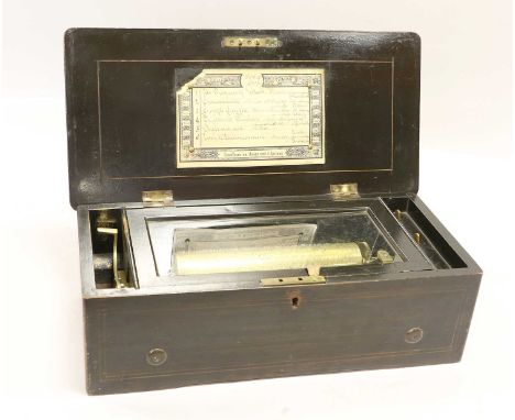 A Musical Box Playing Eight Airs serial no. 42937, Gamme. No. 1827, playing a good selection of polka, dance and traditional 