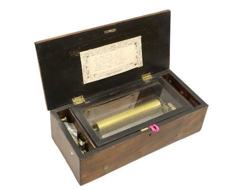 A Musical Box Playing Six Airs, Possibly By Bremond circa 1880, serial no. unknown, playing an interesting selection of polka