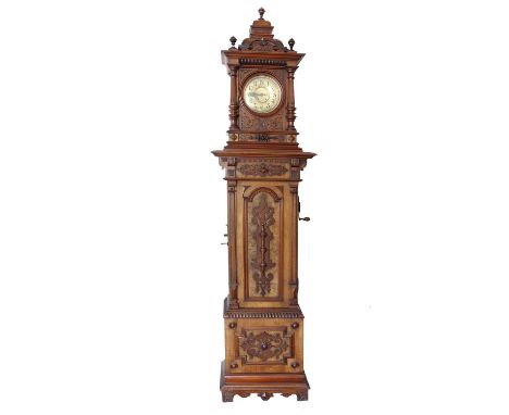 A Superb  Symphonion Style No. 30ST 13.1/2-inch Upright Longcase Disc Musical Box Timepiece serial no. 261784, with Symphonio