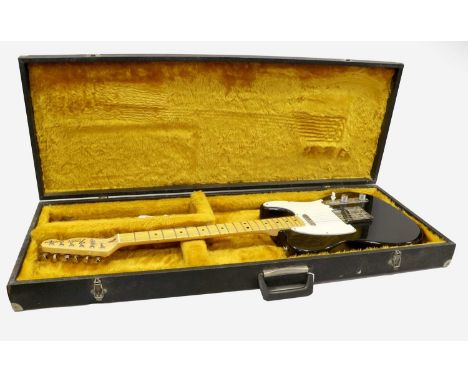 Fender Telecaster Electric Guitar no.S854970 (1978) Made in USA, black body, white scratchplate, maple neck, two control dial