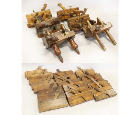 Wooden Woodworking Planes six Plow/Sash Fillister planes and 22 assorted Moulding planes 