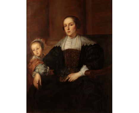 EMIL BREHMER (1822-1895) AFTER SIR ANTHONY VAN DYCK (1599-1641) 'Portrait of Anna van Thielen with her daughter Anna Maria' o
