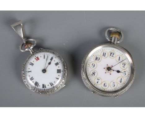 Two silver pocket watches. One Stamped 925 and the other 935.  