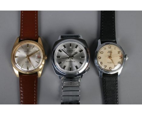 Three gent's manual wristwatches. Including Services, Smiths Empire and Grand Prix Super De Luxe.  