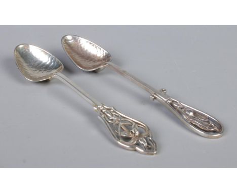 Two silver Arts &amp; Crafts style spoons. Total weight: 29.3g  