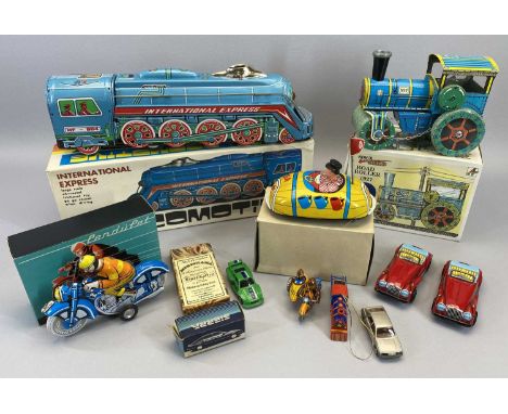 20TH CENTURY TIN PLATE VEHICLE TOYS - having friction and clockwork operation, 11 items to include an Eastern European 1927 r