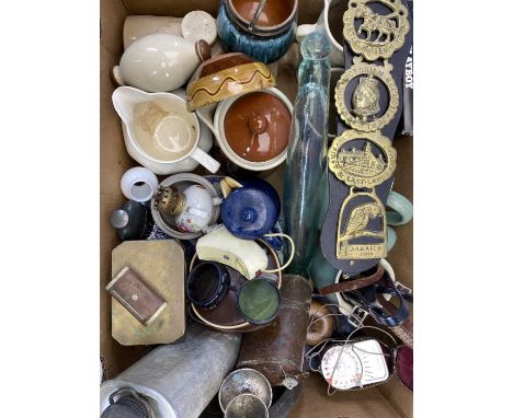 STONEWARE &amp; OTHER POTTERY, mixed metal ware, Western light meter and other camera equipment, ETC