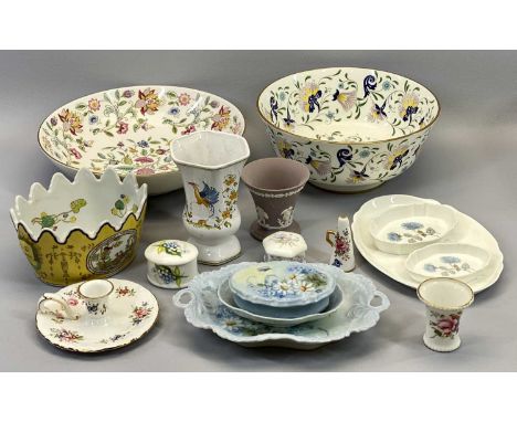 MIXED POTTERY &amp; PORCELAIN GROUP - Minton Haddon Hall, 29cms diameter fruit bowl, Coalport Pageant, 25cms diameter fruit b