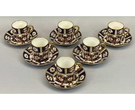 ROYAL STAFFORD IMARI STYLE COFFEE CANS &amp; SAUCERS - a set of six