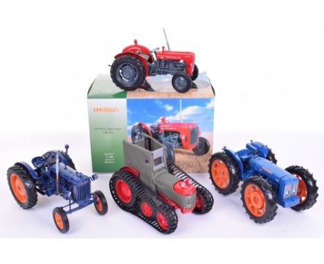 Four Universal Hobbies  Tractor Models, Fordson Major E27N,Fordson County Super Major, Massey Ferguson MF 35X and Ferguson TE