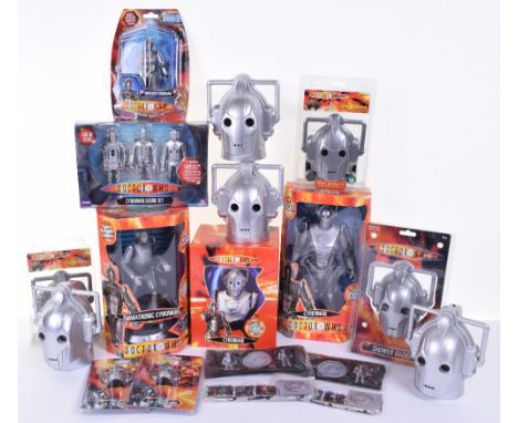 Quantity of Doctor Who Cyberman Items, including boxed Character 12inch Action figure, Animatronic Cyberman (loose in box) Do