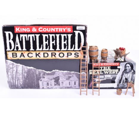 King and Country Special Edition SPO20 Barrel and ladder farmyard set and SPO29 Jetty both boxed SPO20 not original box (M) (