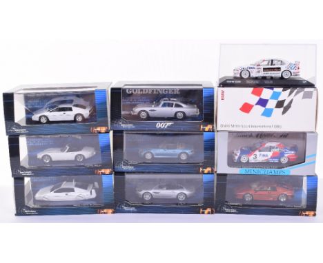 Nine Minichamps James Bond Collectors Models, 1:43 scale: Aston Martin DB5 (Goldfinger) Toyota 2000GT (You Only live twice) T