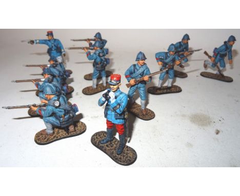 East of India French Colonial Marines 54mm scale, matt finish, sets CCF 501, 502 and 503 in original boxes (E, boxes VG) (11)