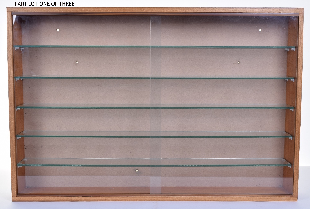 Three Wall Mounted Model Toy Car Display Cabinets Opening Sliding
