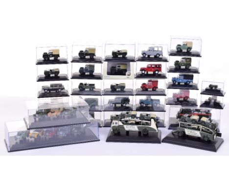 Twenty Nine Oxford Diecast 1:76 Commercials, twenty four Land Rover models, including Land Rover Transporter and Trailer,5 ot