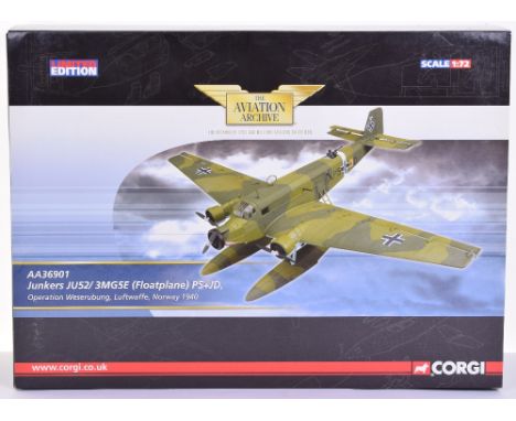 Corgi The Aviation Archive AA36901 Junkers JU52/ 3MG5E (Floatplane) P5+ JD operation Weserbung Luftwaffe, Norway 1940 1:72 Sc