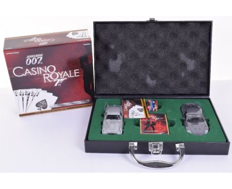 Corgi Limited Edition Casino Royale Set CC99194 Aston Martin DB5 & DBS, in collectors case with silver embossed playing cards