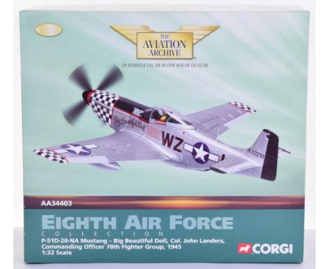 Corgi The Aviation Archive Eight Air Force Collection, P-51D-20-NA Mustang AA34403-Big Beautiful Doll, Col.John Landers, Comm
