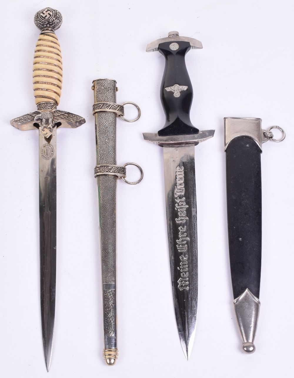 Two Reproduction WW2 German Dress Daggers, being examples of 2nd ...