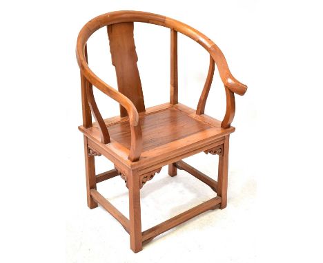 A modern Chinese hardwood horseshoe back chair, height 103cm.Condition Report: From the estate of actor Dean Sullivan, most k