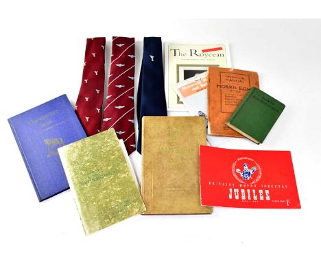 An automobilia collectors' lot comprising two Rolls-Royce neck ties depicting 'The Spirit of Ecstasy', a further tie by James