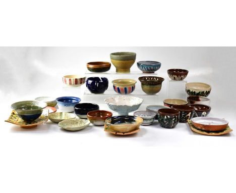 † COLIN FIFIELD (1940-2022); a quantity of studio pottery bowls, dishes and vessels (30).  Provenance: Colin was a painter & 
