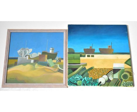 † COLIN FIFIELD (1940-2022); acrylic on canvas, 'Dungeness, Kent', unsigned, titled verso, 35.5 x 32.5cm, unframed and an acr