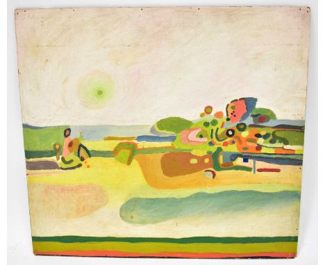 † COLIN FIFIELD (1940-2022); oil on board, 'Pink Sky', signed and titled verso, 46 x 50cm.  Provenance: Colin was a painter &