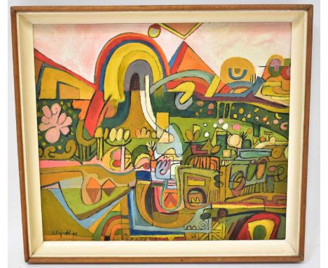 † COLIN FIFIELD (1940-2022); oil on canvas, 'Dartmoor Landscape', signed and dated '69 lower left, titled verso on Woolwich a