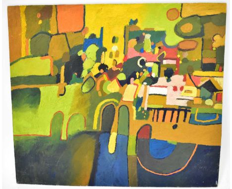 † COLIN FIFIELD (1940-2022); oil on board, 'Autumn Abstract', signed and titled verso, 45 x 51.5cm.  Provenance: Colin was a 