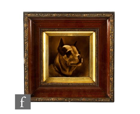 An early 20th Century Sherwin &amp; Cotton&nbsp;Emaux Ombrants relief moulded dust pressed 6 inch tile by George Cartlidge, w